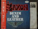 SAXON - LP - Denim and Leather - Promo JAPAN OBI