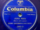 Blue Wax Columbia 2892-D Benny Goodman Orch. Junk Man