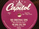NAT KING COLE THE CHRISTMAS SONG 78 CAPITOL NM '53 xmas