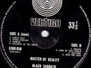 BLACK SABBATH-MASTER OF REALITY VERTIGO 1st UK 6360 050