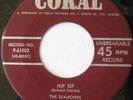 THE DIAMONDS Black denim..1st 45 ORIG 1956 Canada 45 NM