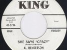 New Breed R&B Mod 45-Al Henderson-She Says Crazy-King 