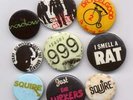 CLASH 999 ADVERTS DAMNED FEELGOODS 9 PUNK BADGES