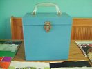 1970s VINTAGE PLATTER PAK 45 RPM RECORD CASE & RECORDS