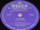 BRENDA LEE I´m Sorry 1960 RARE Ex 78 RPM 10”  BRAZIL