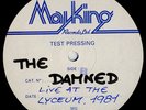 THE DAMNED 'Live at the Lyceum 1981' TEST PRESSING LP