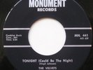 THE VELVETS Tonight ORIG 1961 DOO WOP Canada 45 NM