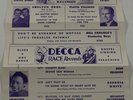 Decca Race Record and Hillbilly Records Flyer