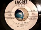 Rockabilly WLP PROMO 45 AL HENDRIX on LAGREE Young & Wild VG/+ 1960 HEAR IT RARE