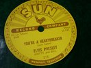 Rare 1955 ORIGINAL Elvis Presley Sun 78 Label  You're A Heartbreaker Sun # 215
