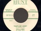 TEEN ROCK 45 Tom & Jerry THAT'S MY STORY on HUNT (Paul Simon Art Garfunkel)