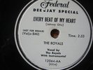 The Royals Every Beat of My Heart All Night Long rare Federal doo-wop promo 78