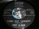 TONY LAMAR Rare Doowop / Northern Soul 45 on Duco Come Out Tonight b/w Promises