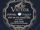 Carter Family: Keep on the Sunny Side/River of Jordan, Victor 21434