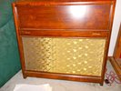 Standing 1940-50's gramophone ex radio station with 3 boxes heritage 78 records