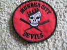 MURDER CITY DEVILS- CROWNED SKULL WITH CROSSED SWITCHBLADES EMBROIDERED PATCH