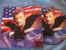JOHNNY HALLYDAY allume le feu  hyper rare picture 25 cm + poch. d'origine