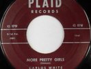 rare Rockabilly 45 CARLOS WHITE on PLAID Hear