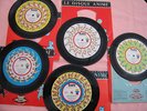 LE DISQUE ANIME cinq disques 78 TOURS animés anciens TEDDY pour enfants.