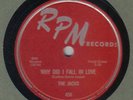 JACKS - Why Did I Fall In Love / Sugar Baby 78 rpm disc (A+, EARLY DOO-WOP)