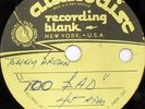 rare Blues Acetate 45 TOMMY BROWN too bad Hear