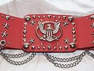 ELVIS STYLE CONCERT BELT IN STUNNING RED WITH ALL SILVER TRIM
