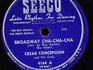 Cesar Concepcion 78 rpm Broadway Cha-Cha Seeco 4164 Latin jazz