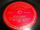 JAZZ- BILLIE HOLIDAY-  COMMODORE 78 RPM- I LOVE MY MAN / ON SUNNY SIDE OF STREET