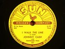 JOHNNY CASH 78 RPM E+/E   SUN 241   I WALK THE LINE/GET RHYTHM   RARE