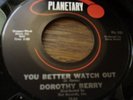 Dorothy Berry, You Better Watch Out, Planetary, M-