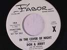 DON & JERRY & FUGITIVES: In The Cover Of Night / I Can't Quit 45 (dj) rare Rock