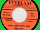 JAMES SPURILL & BAND Honky Tonk Huckle Buck 45rpm Everlast 1957