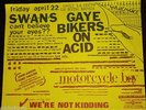 RARE 1988 THE SWANS FLYER MOTORCYCLE BOY GAYE BIKERS ON ACID @ JOHN ANSON KBD