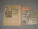 SEX PISTOLS SID VICIOUS SUN NEWSPAPER FRONT AND EVENING NEWS FULL PAPER 1978