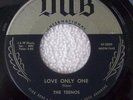 THE TEENOS 45  LOVE ONLY ONE  DUB 2839  VG+ DOO WOP NORTHERN SOUL