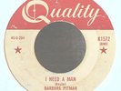Rockabilly 45-Barbara Pittman-I Need A Man-Quality 1572-Canada-Sun-Nice VG