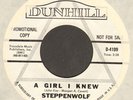 STEPPENWOLF A Girl I Knew 45 DUNHILL PROMO 1967 RARE GARAGE PSYCH NM
