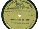 GENE KRUPA 78 RPM RCA Promo Transcription, SOME LIKE IT HOT Paramount Film 1939