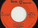 Rare Funk Soul 45  LITTLE RICKY & DELTONES  Funky Sound / Ghetto Child  on GEM