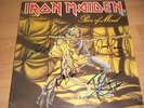 IRON MAIDEN - PIECE OF MIND - LP SLEEVE (SIGNED)