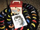  DICK CLARK BANDSTAND RECORD CARRY CASE & SIGNED PHOTO & RECORDS 45's