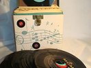 Stack of 45 RPM Records from the 50's plus their Platter Pak Cool Case