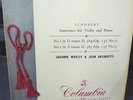 SCHUBERT  SONATINAS FOR VIOLIN AND PIANO  COLUMBIA 33 CX1359 BLUE/GOLD LABEL