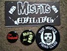PUNK KBD Rare Vintage 80s Punk Badges Sticker Patch MISFITS FIEND CLUB Undead
