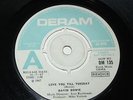 Rare DAVID BOWIE 'LOVE YOU TILL TUESDAY'  [U.K.] DERAM Records PROMO 45 ... 7