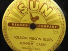 78 Single Record Johnny Cash Folsom Prison Blues  So Doggone Lonesome SUN Label