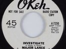 Northern Soul 45 MAJOR LANCE Investigate OKEH HEAR promo