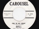 60s White Doowop DAVE T/DEL RAYS Girl In My Heart/Scooter Town VG+ HEAR BOTH