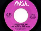 Northern Soul 45 LARRY WILLIAMS & JOHNNY WATSON Quitter Never Wins/Mercy Okeh