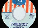 DETROIT JR: It's Bad To Make A Woman Mad / Talk Fast (soul vinyl 45)